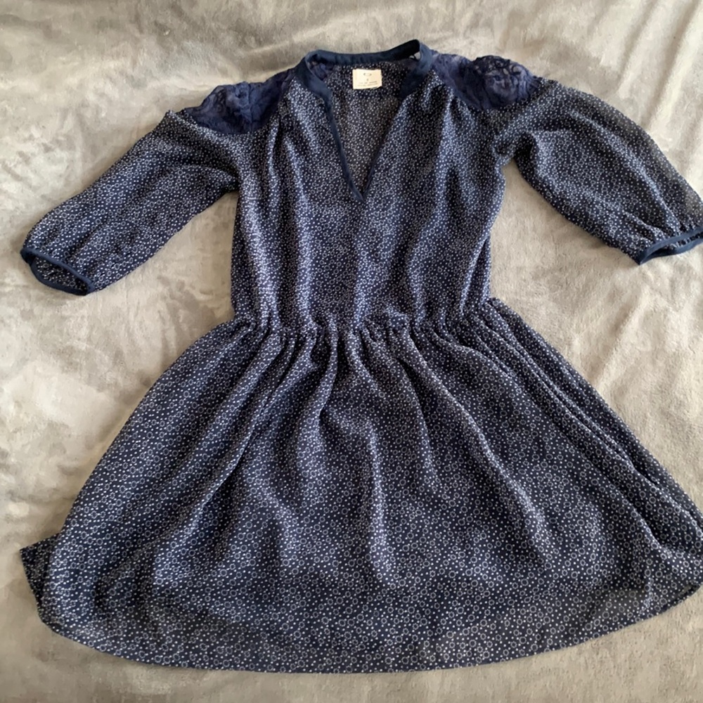 Women’s sheer navy blue dress